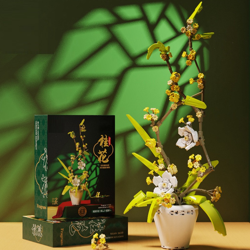 Bonsai Garden Lego - ビルディングブロック花蘭シリーズ盆栽少女構築おもちゃ花大人のフラワーアレンジメント組立おもちゃギフト用アロマセラピー