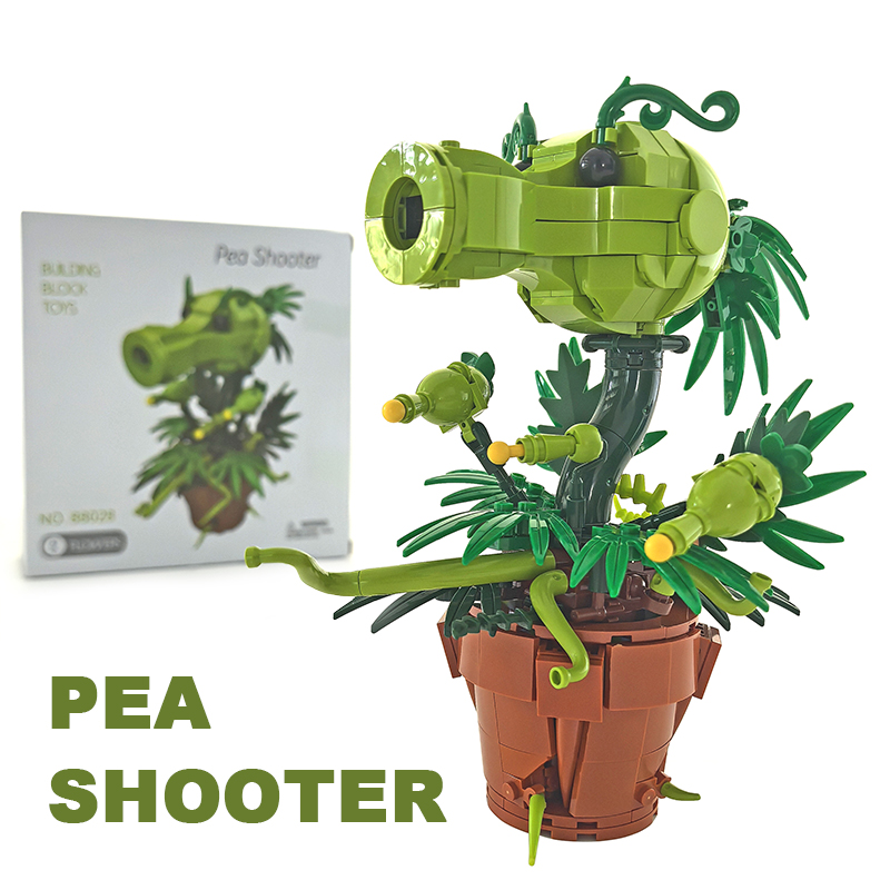 Bonsai Garden Lego - クリエイティブ植物戦争ゲームキャラクターピーシュータービルディングブロック盆栽モデル植物鉢植え組み立てレンガおもちゃギフト大人のための