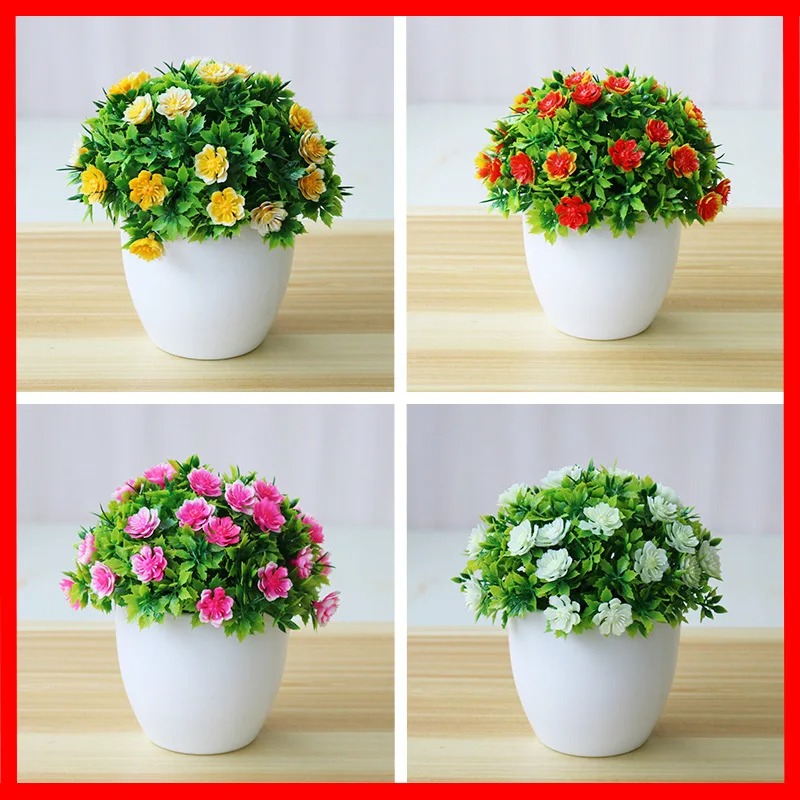 Bonsai Garden For Home - 人工盆栽,1ピース,鉢植えの小さな花,偽の植物,家の装飾,ホテルの庭の装飾