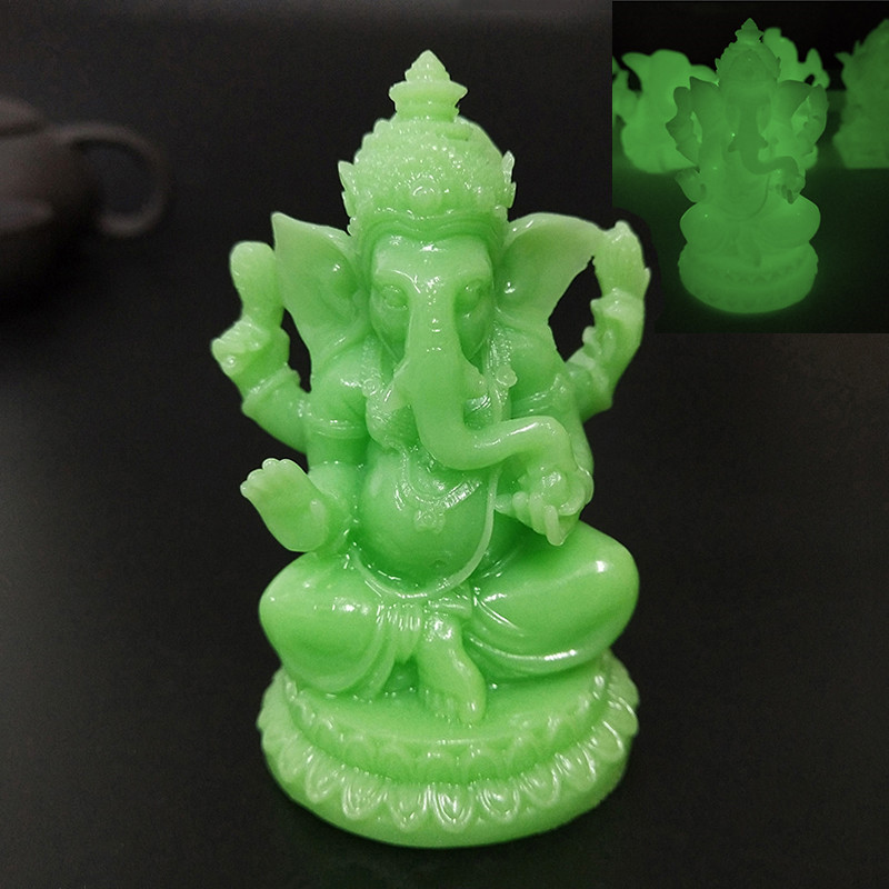 Bonsai Garden Zen - ダークガンホーの樹脂,エレファントゴッドフィギュア,手作りの翡翠石,手作りの装飾,家と庭のための花