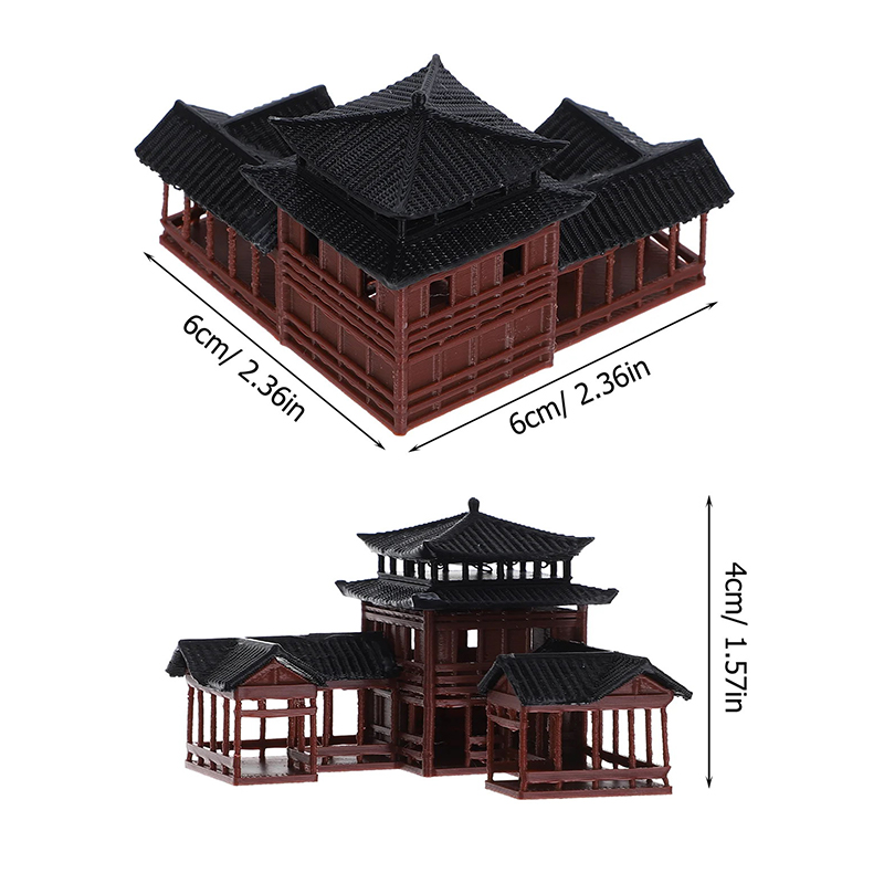Bonsai Garden Zen - 古代建築模型ミニチュア日本風パビリオン装飾品ミニチュアジレンガーデン水槽盆栽装飾品中国風旅館像