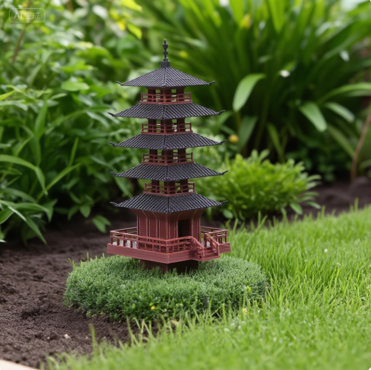 Bonsai Garden Zen - 庭の水族館盆栽装飾ミニ塔像中国古代建物モデルパビリオン装飾シミュレーション像禅