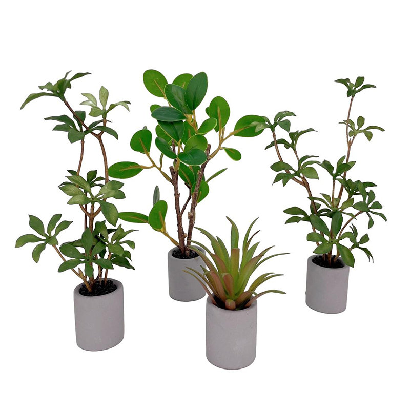 Bonsai Garden Miniature - ドールハウスミニチュア鉢植え、緑の葉のポット、盆栽、家の庭の装飾、おもちゃの人形、家の付属品、1:6