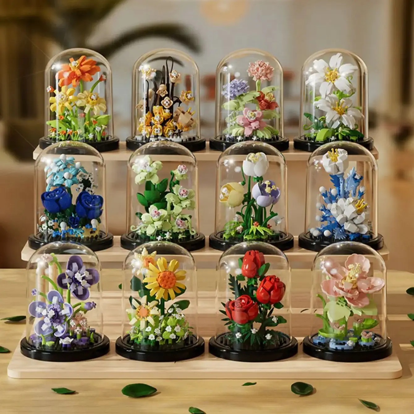 Bonsai Garden Lego - マイクロビルディングブロック永遠の花の花束盆栽鉢植え植物モデル家の装飾パズルおもちゃ子供の誕生日クリスマスギフト