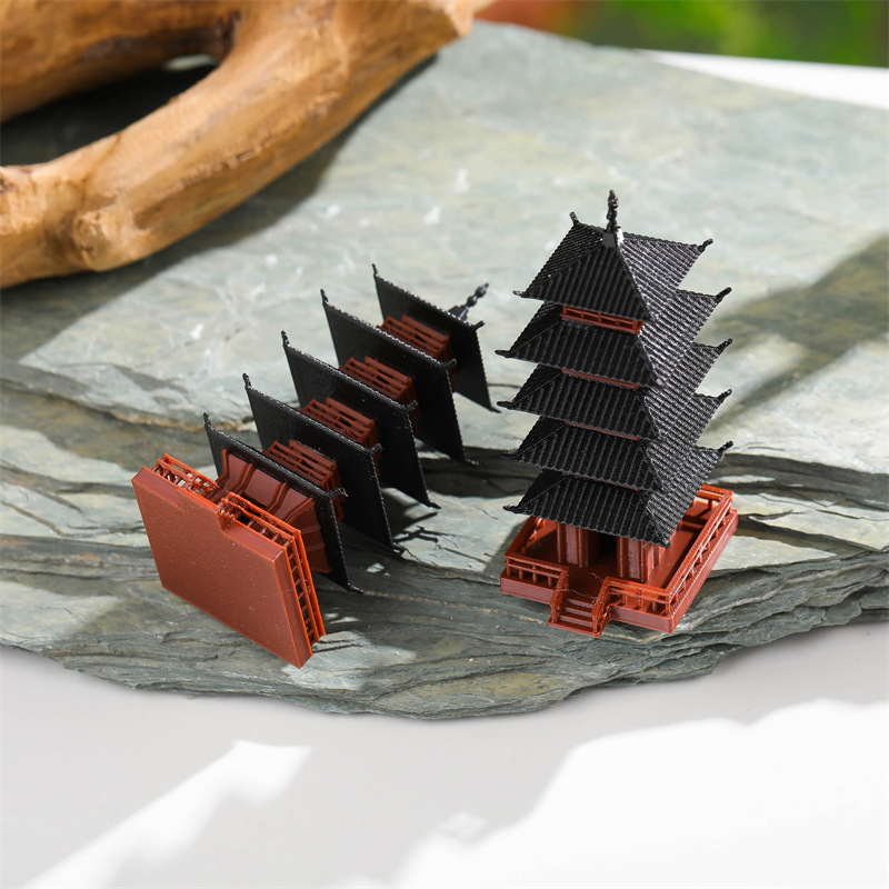 Bonsai Garden Zen - ミニパゴダ像古代建築模型禅庭盆栽水槽装飾