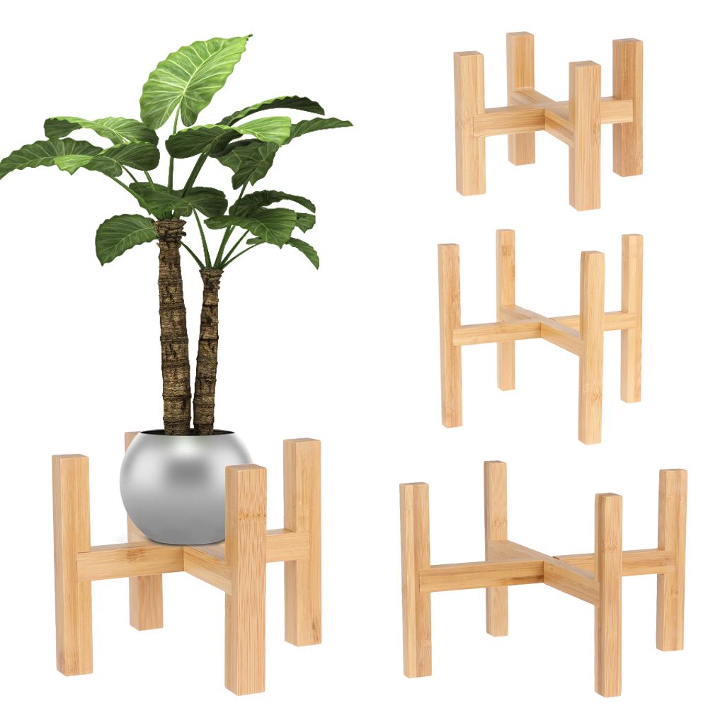 Bonsai Garden Stand - 盆栽ディスプレイスタンド竹トレイ床置き木製植木鉢ホルダー植物木製ラック家の装飾ガーデン用品