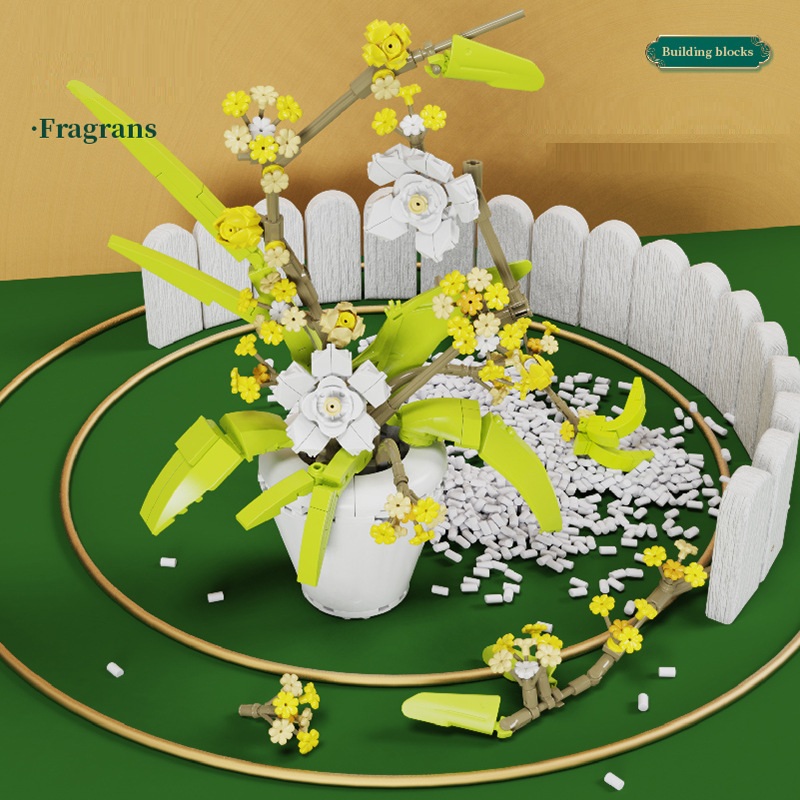 ビルディングブロック花蘭シリーズ盆栽少女構築おもちゃ花大人の - Bonsai Garden Lego のレビューと価格