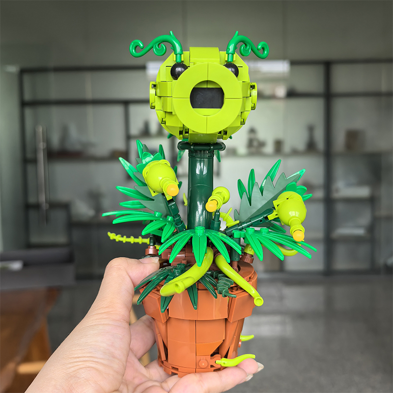 クリエイティブ植物戦争ゲームキャラクターピーシュータービルデ - Bonsai Garden Lego のレビューと価格