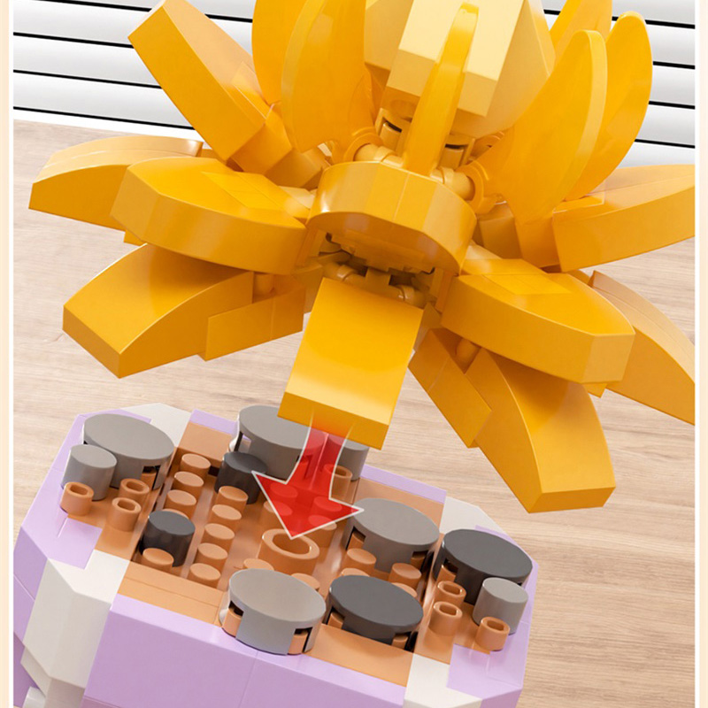 花多肉植物ビルディングブロック永遠の花盆栽庭ロマンチックなレ - Bonsai Garden Lego のレビューと価格