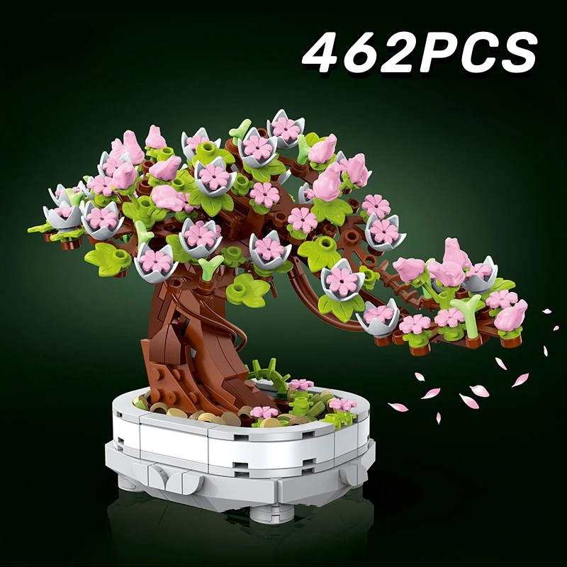 462ピース 桜盆栽 ビルディングブロックセット クリエイテ - Bonsai Garden Lego のレビューと価格