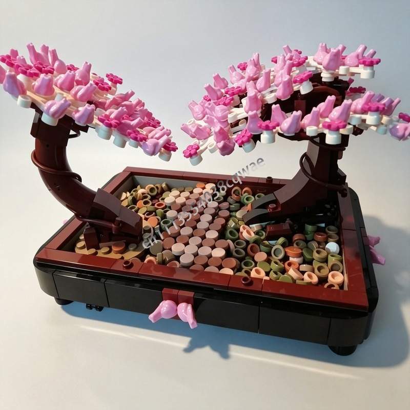 673 個盆栽公園桜の木 MOC ビルディングブロック庭の風 - Bonsai Garden Lego のレビューと価格