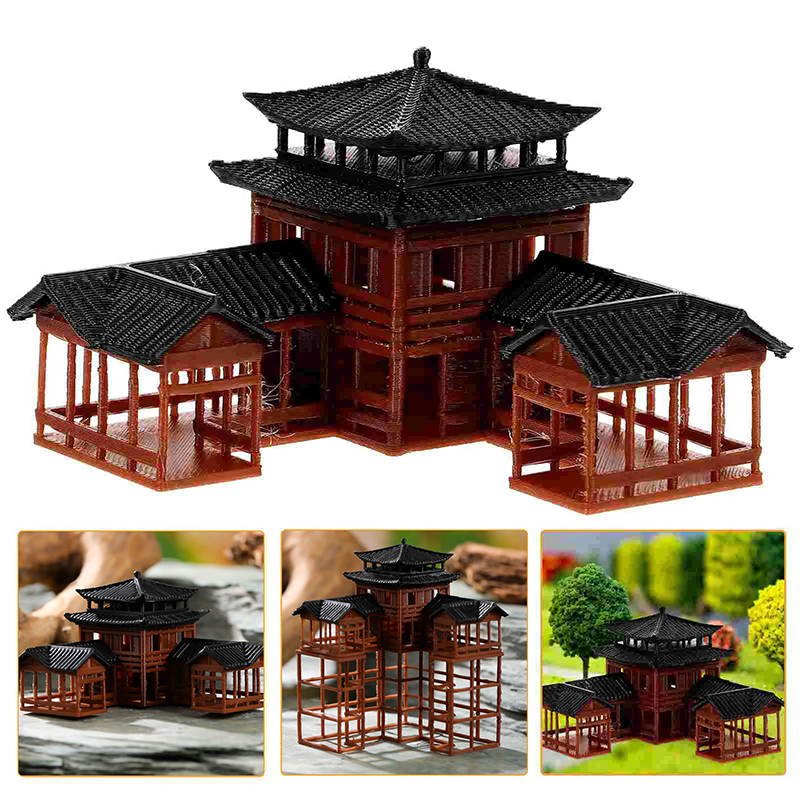 古代建築模型ミニチュア日本風パビリオン装飾品ミニチュアジレン - Bonsai Garden Zen のレビューと価格