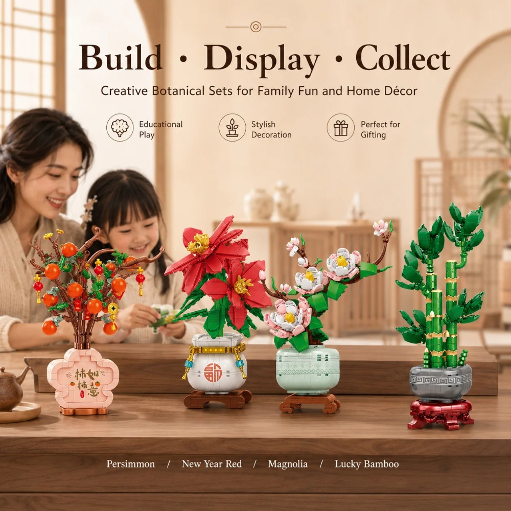 蘭のブロック花束盆栽植物モデルオーナメント絶妙なDIYホーム - Bonsai Garden Lego のレビューと価格
