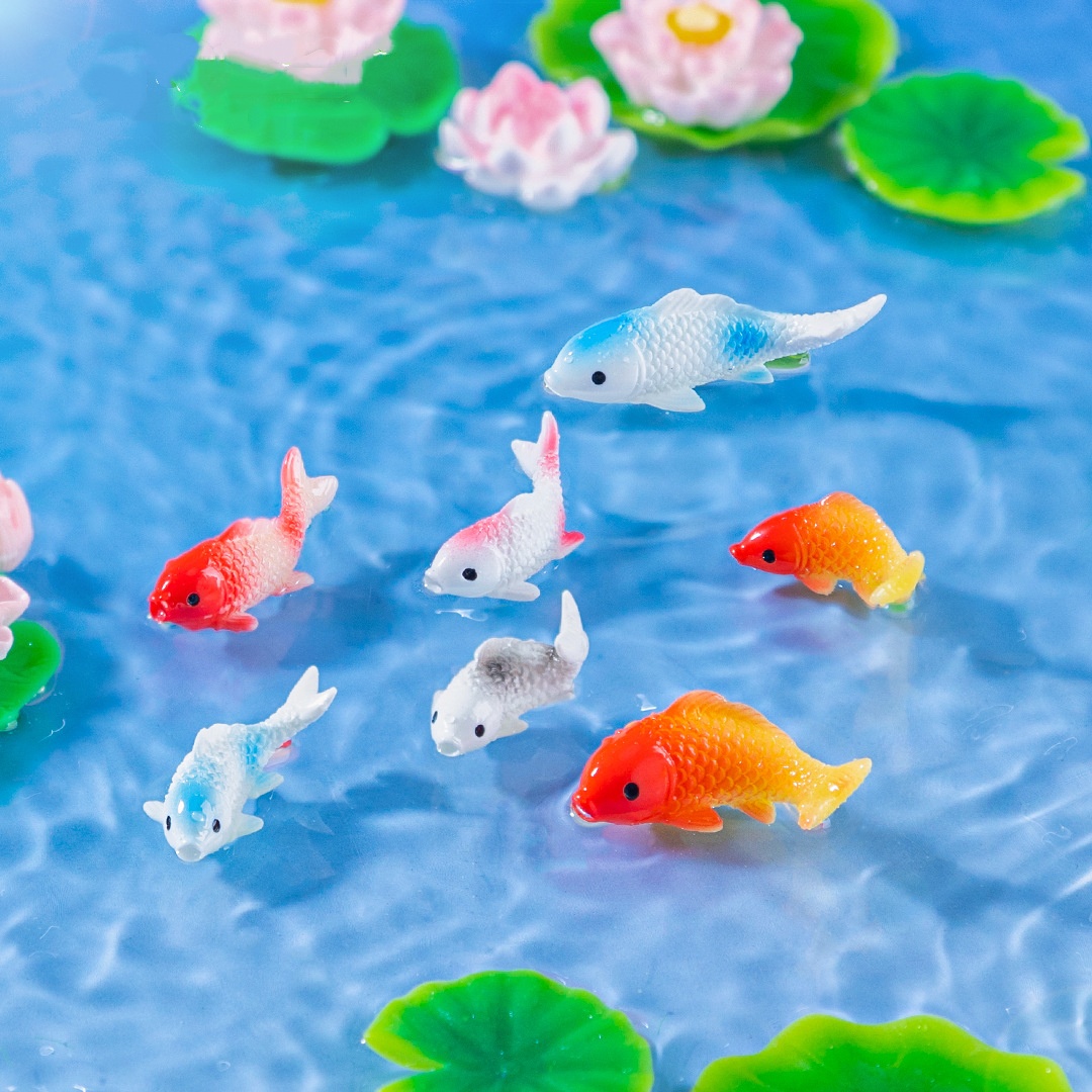10個入り ミニ鯉魚 レジン金魚 フィギュア 盆栽像 部屋D - Bonsai Garden Miniature のレビューと価格