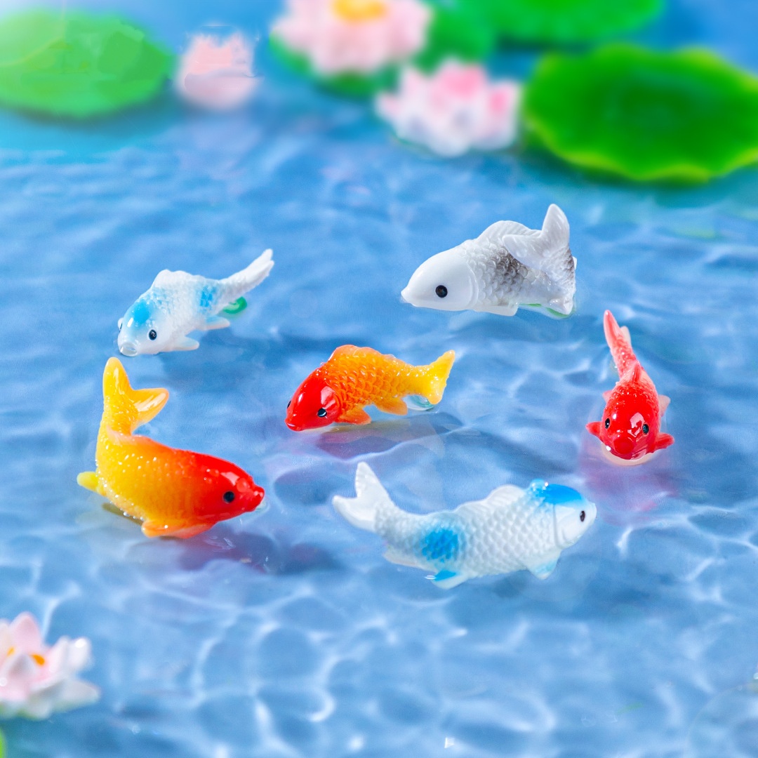 10個入り ミニ鯉魚 レジン金魚 フィギュア 盆栽像 部屋D - Bonsai Garden Miniature のレビューと価格
