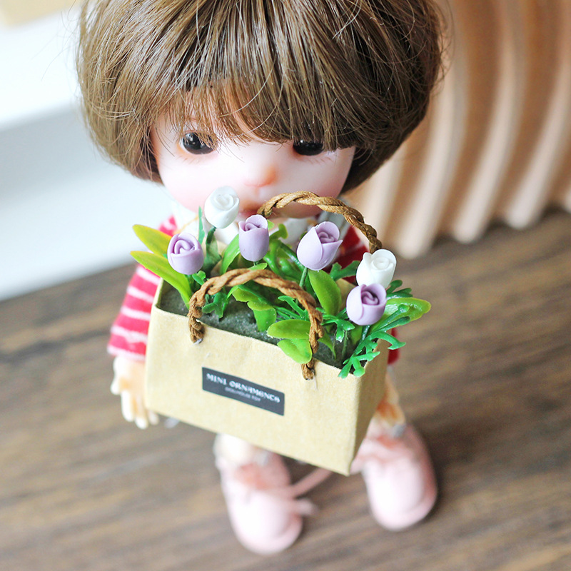 ドールハウスミニチュアシミュレーションチューリップの花紙袋鉢 - Bonsai Garden Miniature のレビューと価格