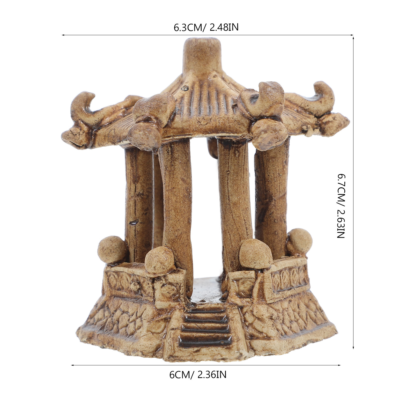 ミニチュアセラミック塔六角形パビリオン盆栽装飾禅庭水槽マイク - Bonsai Garden Miniature のレビューと価格