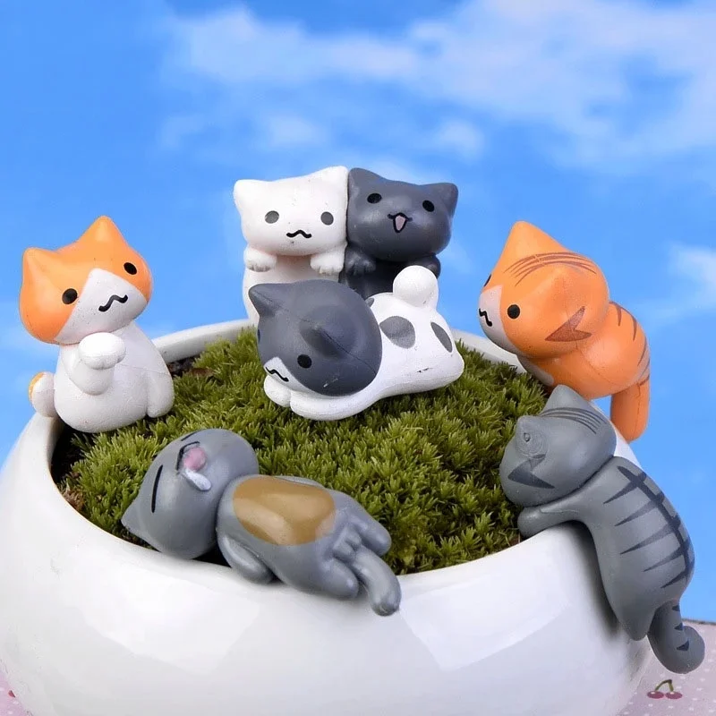 6個/セット 漫画風招き猫 ホームガーデン盆栽飾り ミニチュ - Bonsai Garden Miniature のレビューと価格