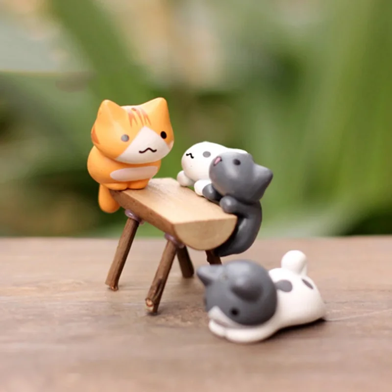 6個/セット 漫画風招き猫 ホームガーデン盆栽飾り ミニチュ - Bonsai Garden Miniature のレビューと価格