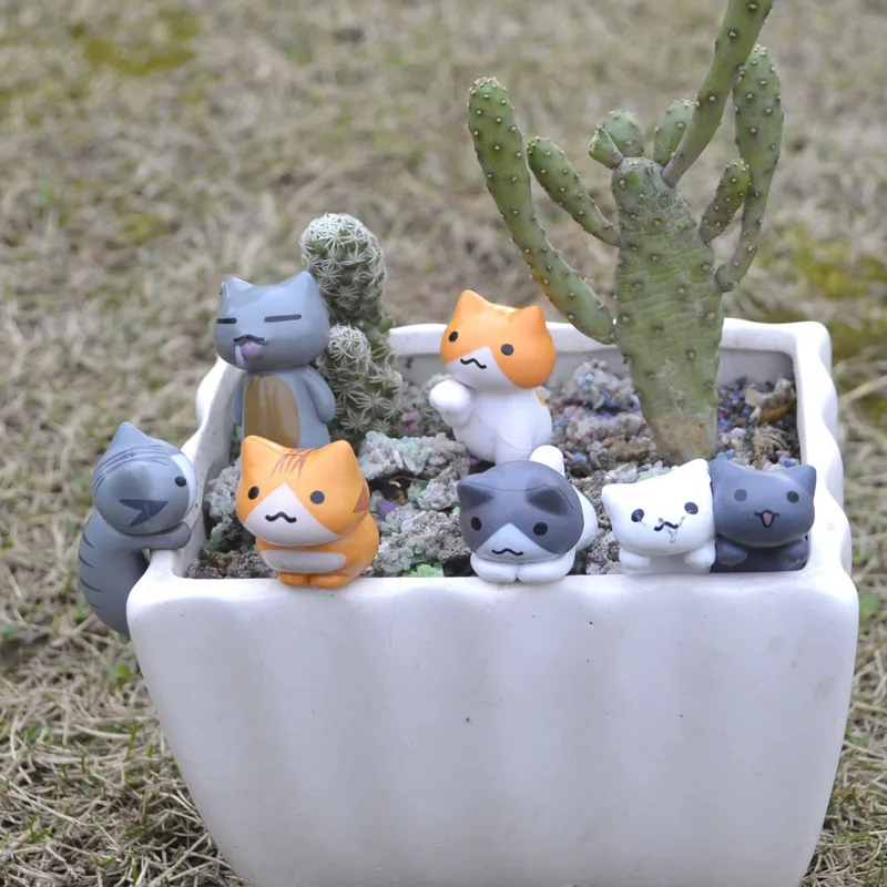 6個/セット 漫画風招き猫 ホームガーデン盆栽飾り ミニチュ - Bonsai Garden Miniature のレビューと価格