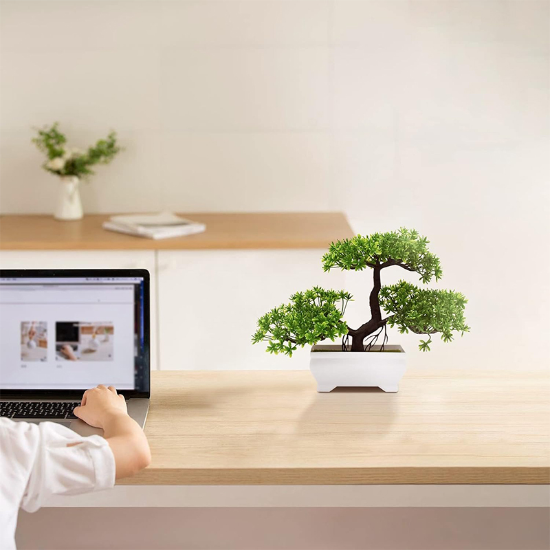 人工盆栽プラスチックバイオニック偽植物ホームルーム屋内オフィ - Bonsai Garden Desk のレビューと価格