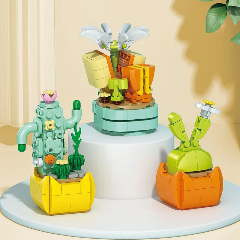 花多肉植物ビルディングブロック永遠の盆栽ツリーガーデンロマン - Bonsai Garden Lego のレビューと価格