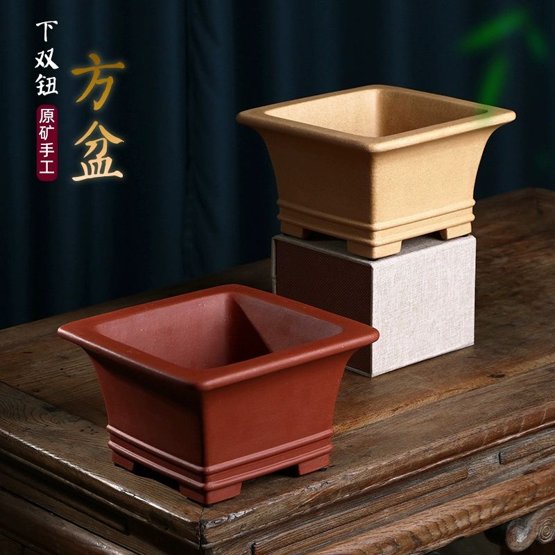 正方形の盆栽鉢,正方形の中国の花瓶,机,寮,オフィス,テーブ - Bonsai Garden Desk のレビューと価格