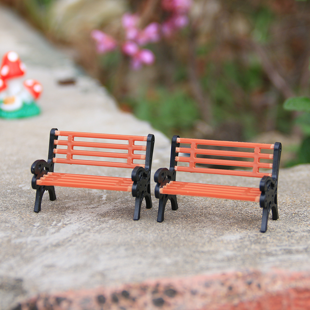 1PC 樹脂ミニチュアベンチスツールマイクロ風景公園椅子置物 - Bonsai Garden Miniature のレビューと価格