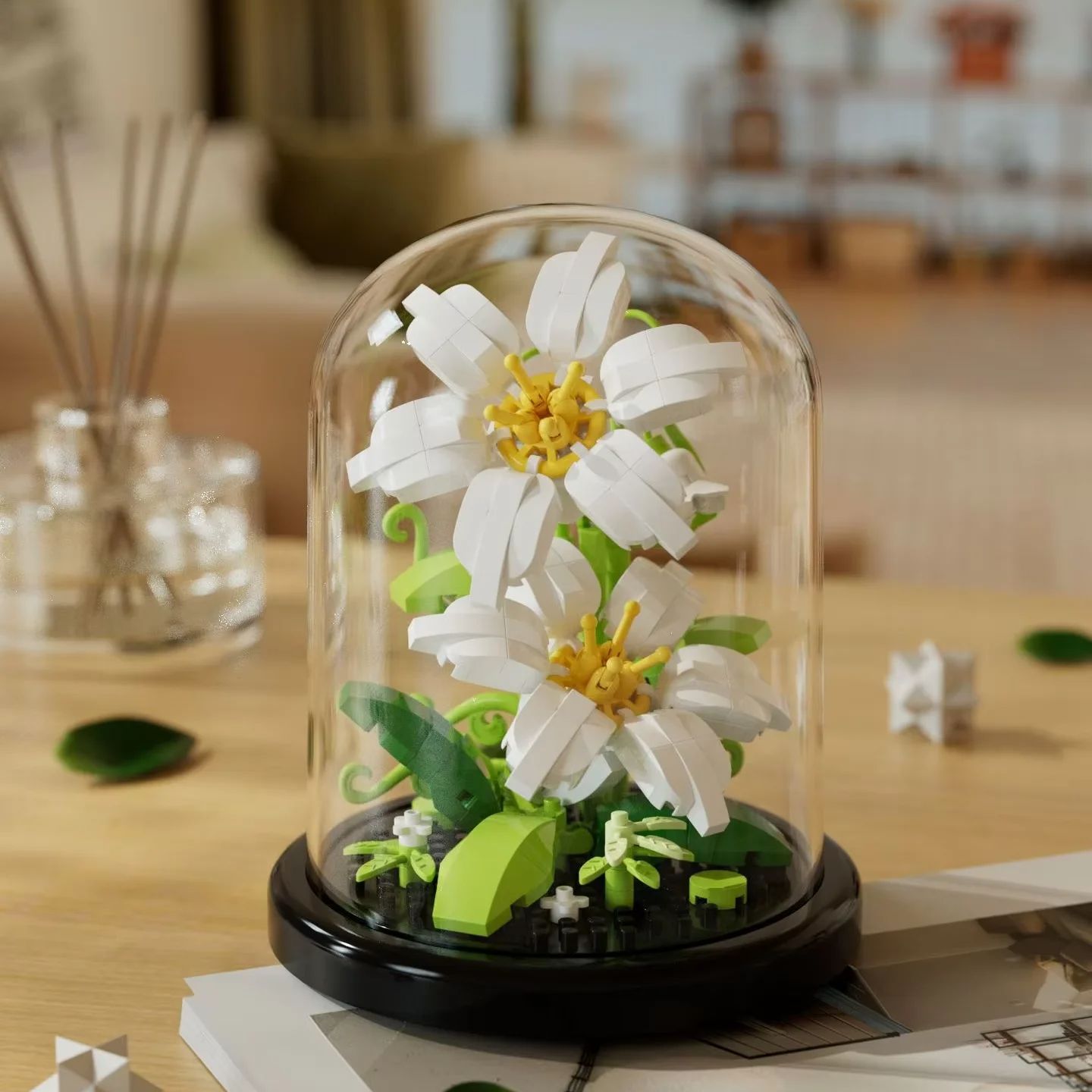 花束盆栽ビルディングブロック人工プラスチック植物ダストカバー - Bonsai Garden Lego のレビューと価格