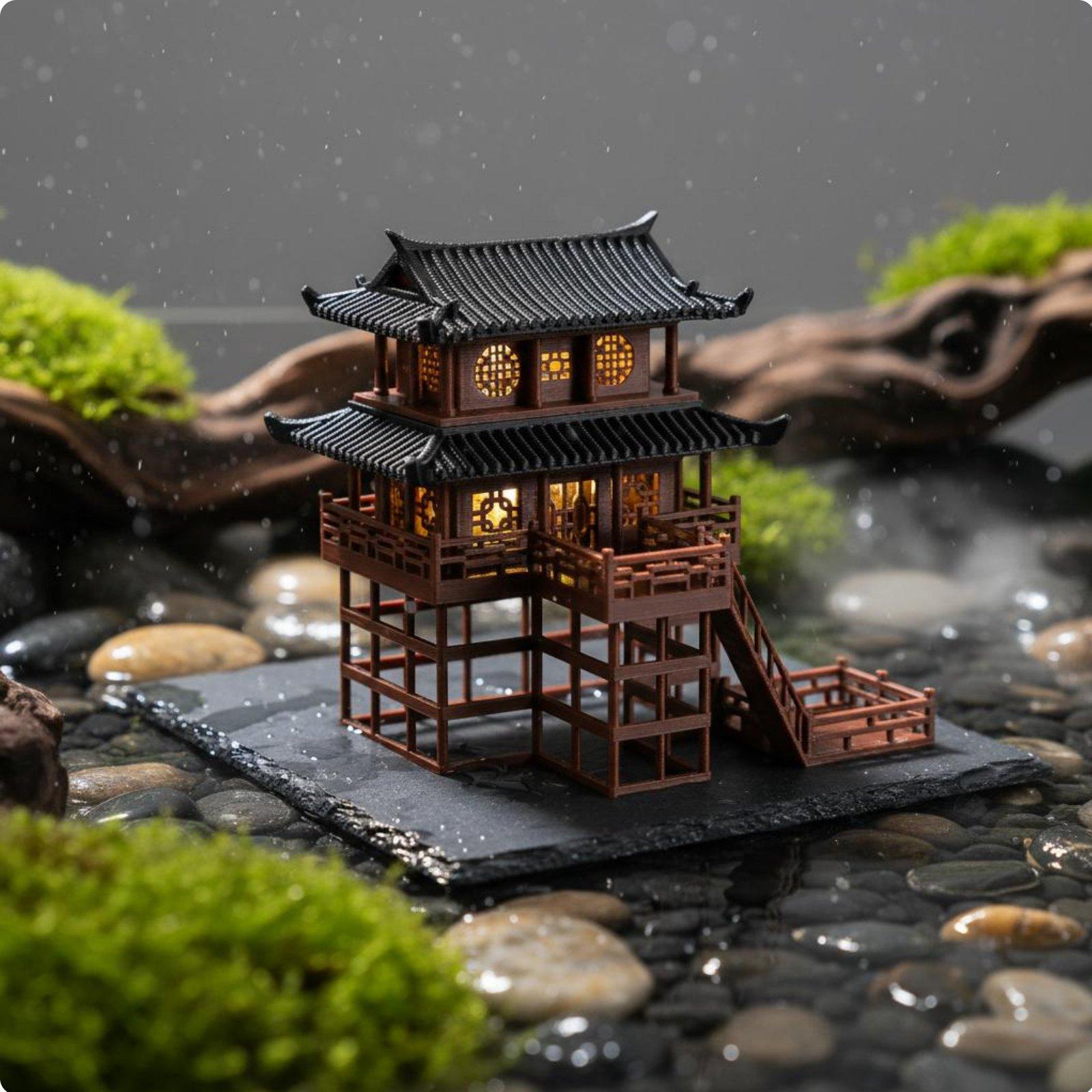 盆栽ハウス卓上プラスチック製パゴダミニマイクロ風景ホームアク - Bonsai Garden For Home のレビューと価格